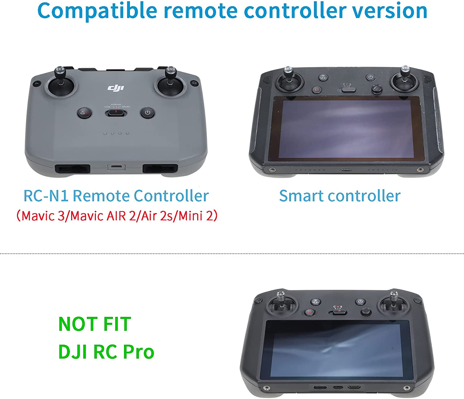 RC-N1 and smart controller Remote Controller Stick Thumb for DJI Mavic 3, Mini 2,Mini 3 Pro, Air 2S,Mavic Air 2,Smart Controller, Metal